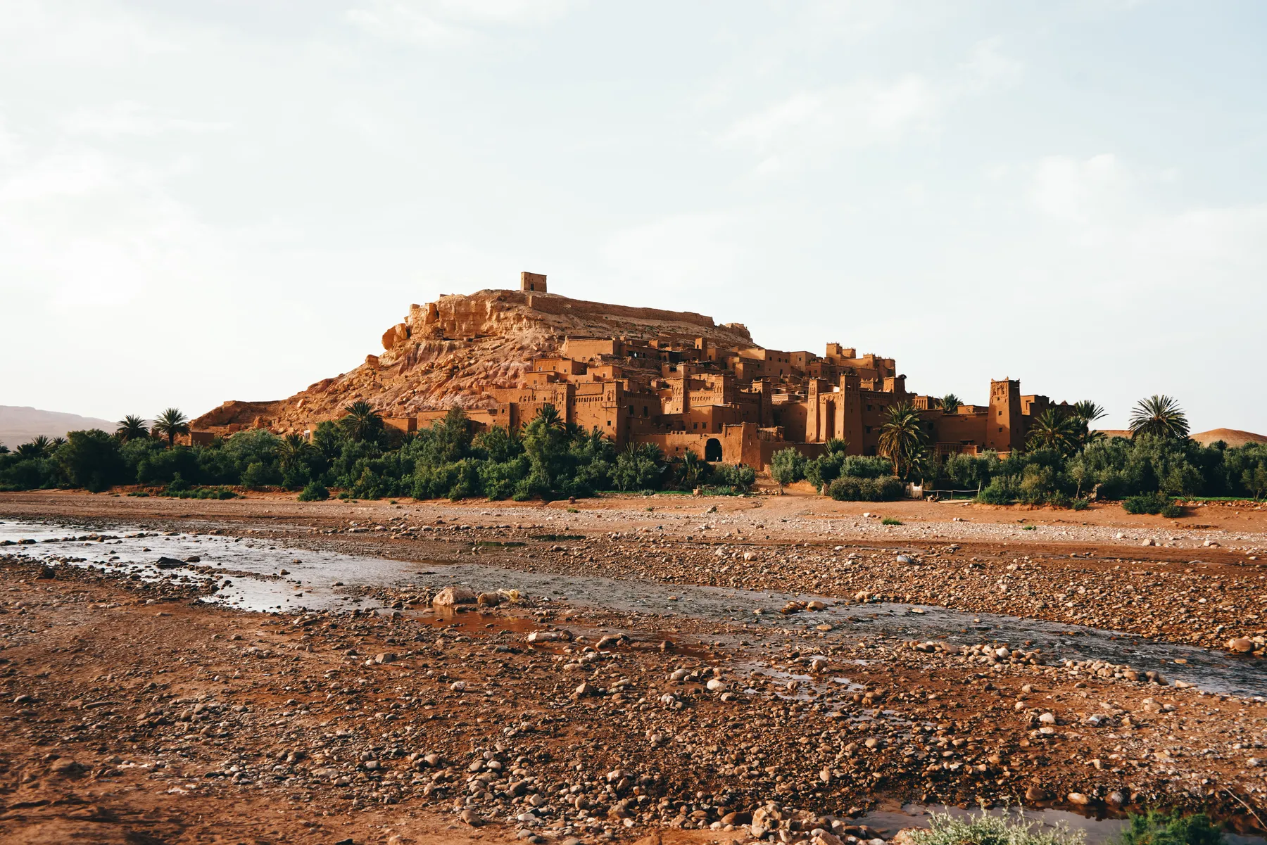 The ksar of Aït Benhaddou above the river bed