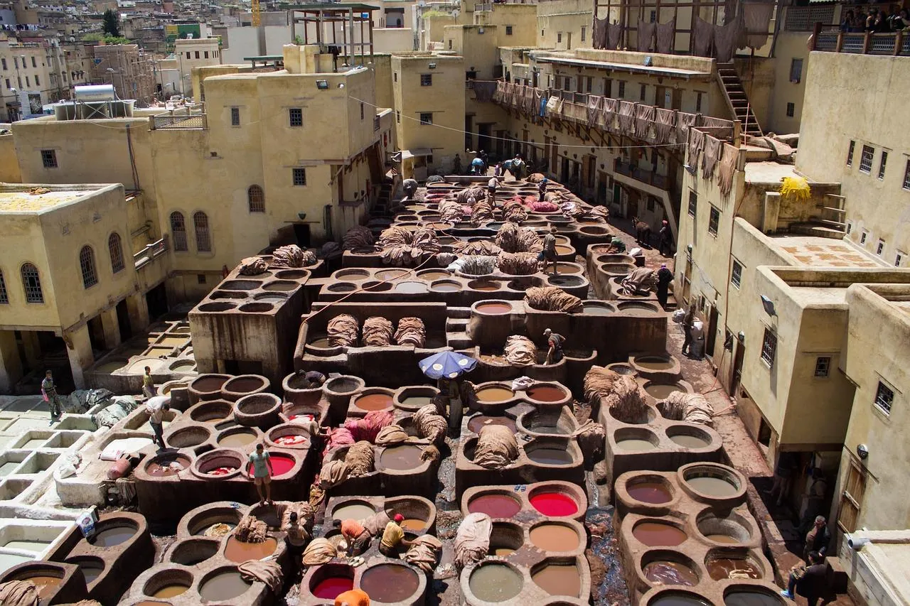 The dye pits of the Chouara tannery in the Fes medina