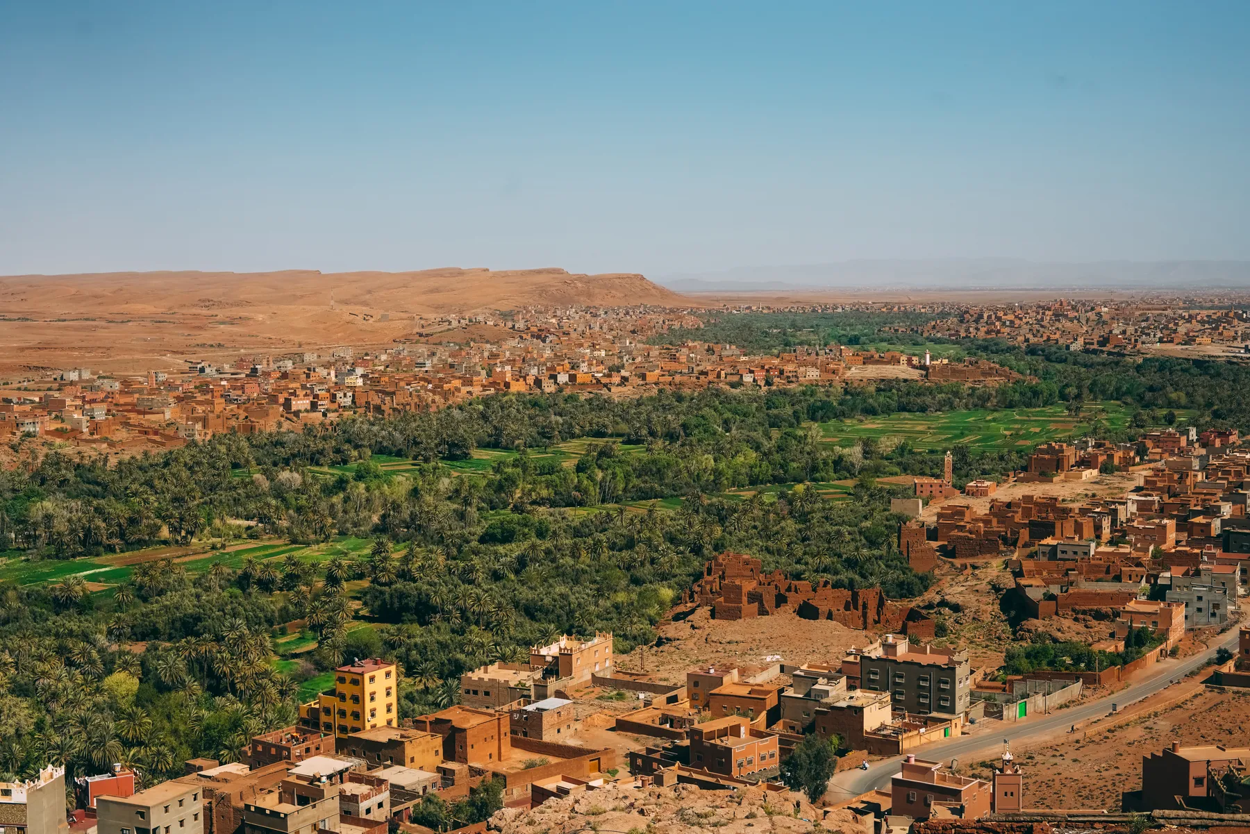 The green Tinghir oasis at the mouth of the Todra Gorge